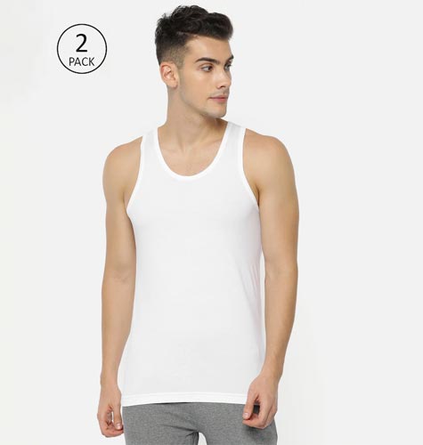 Men Pack of 2 White Solid Cool It Technology Vest